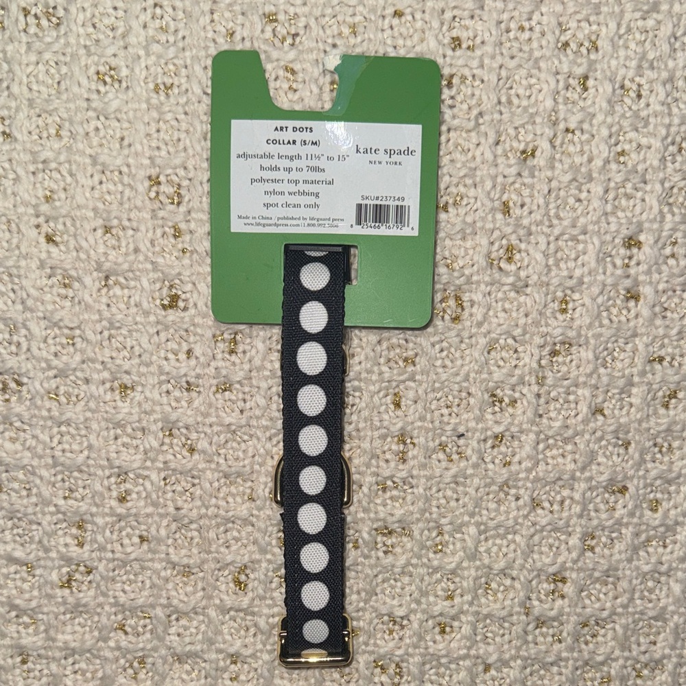 Kate Spade Black and White Pet Collar - Picture 2 of 3